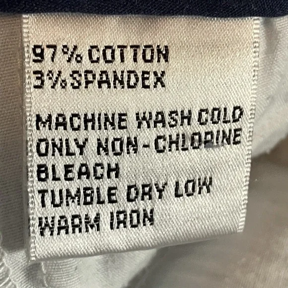 Talbots Pants Womens Size 14 Blue White Pinstripes Cotton Stretch Pocket Cropped - Picture 10 of 11